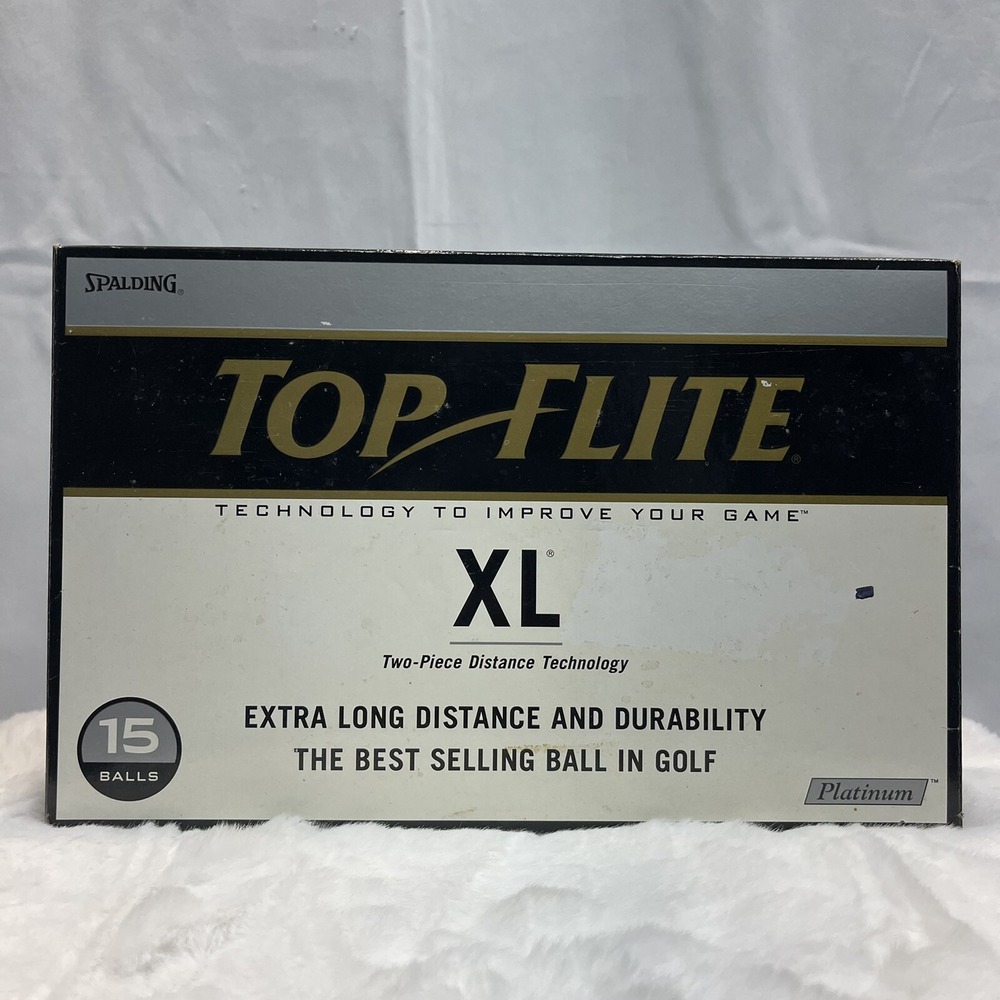 Vintage NIB Spalding Top Flite XL EXTRA LONG Platinum 15 Pack White Golf Balls